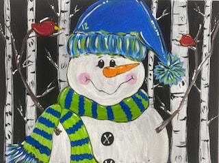 Woodland Snowman Canvas Art Kit