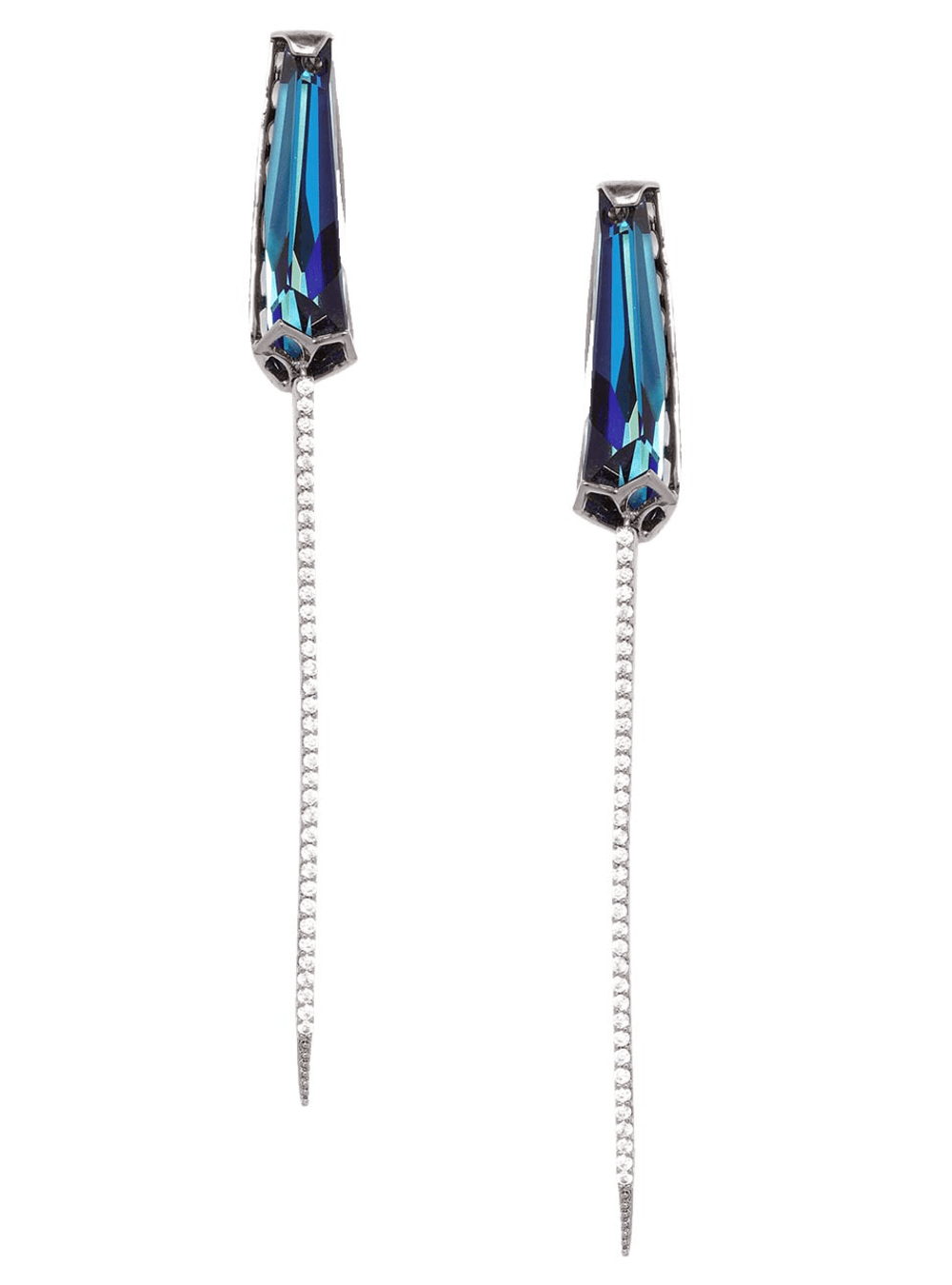 Buy OOMPH Maroon & Sea Blue Drop Earrings - Crystal Studded - Party-wear  For Earrings Online