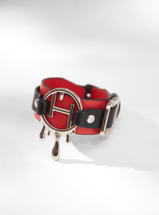 Outhouse - OH Series The Oh Monogram, Tangerine Double Wrap Leather Bracelet