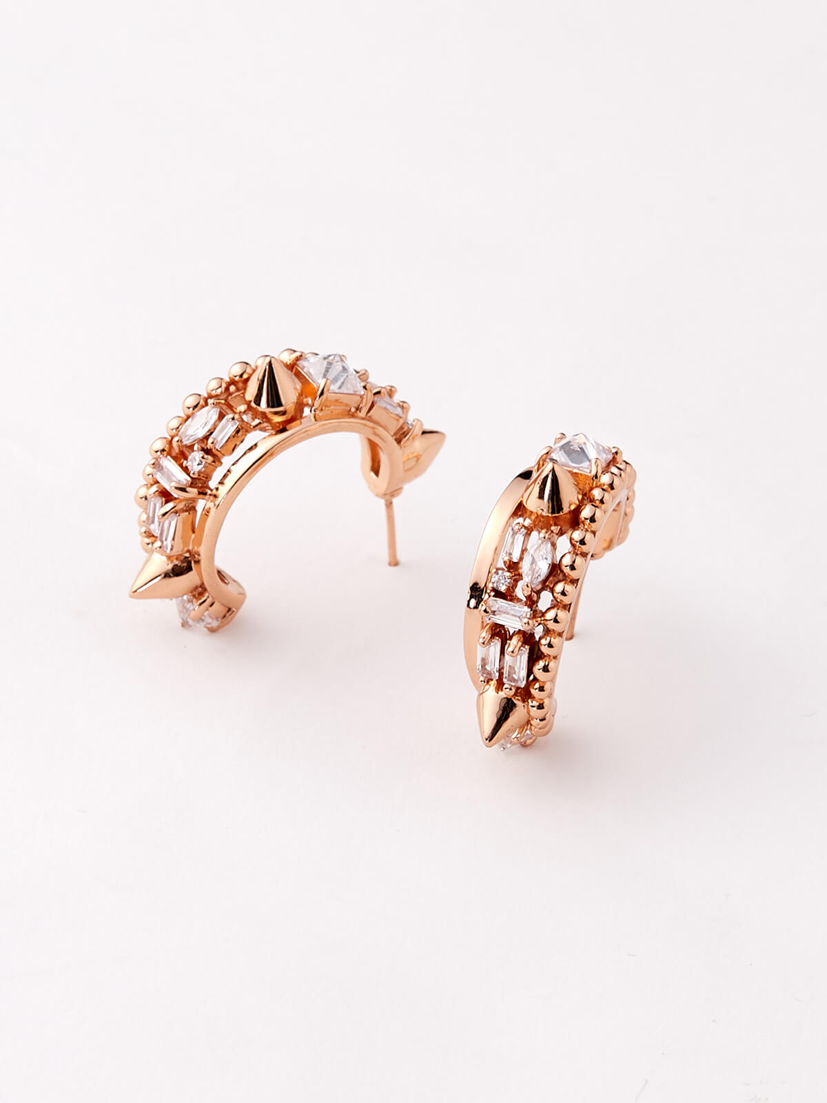 The Violet Rose Gold Thick Hoop Earrings – Modern Gents