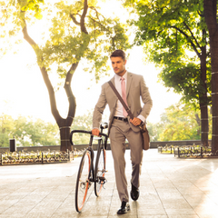 Man walking with Bike