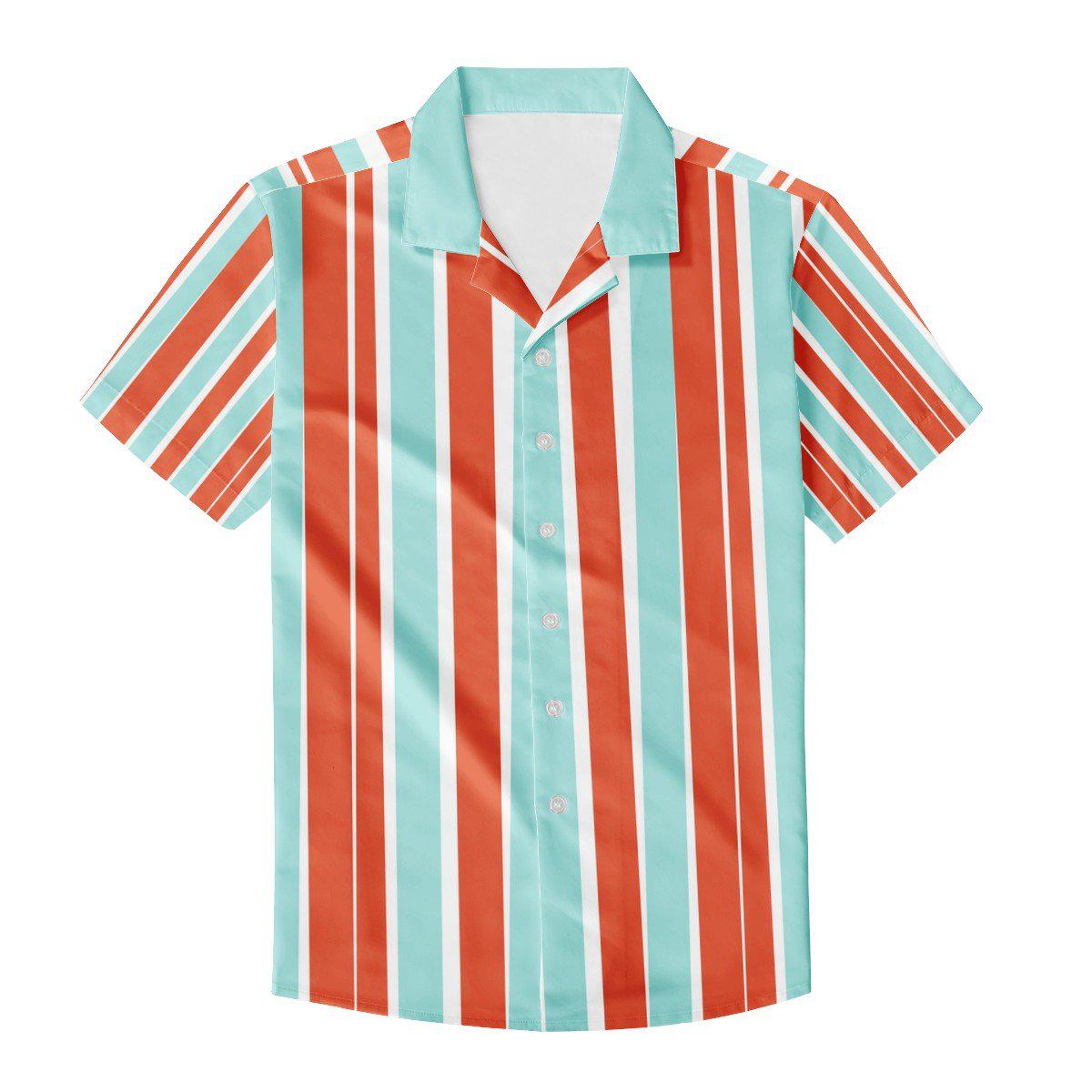 Carnival Stripes Men's Casual Collared Collared Shirt – INKofART.com