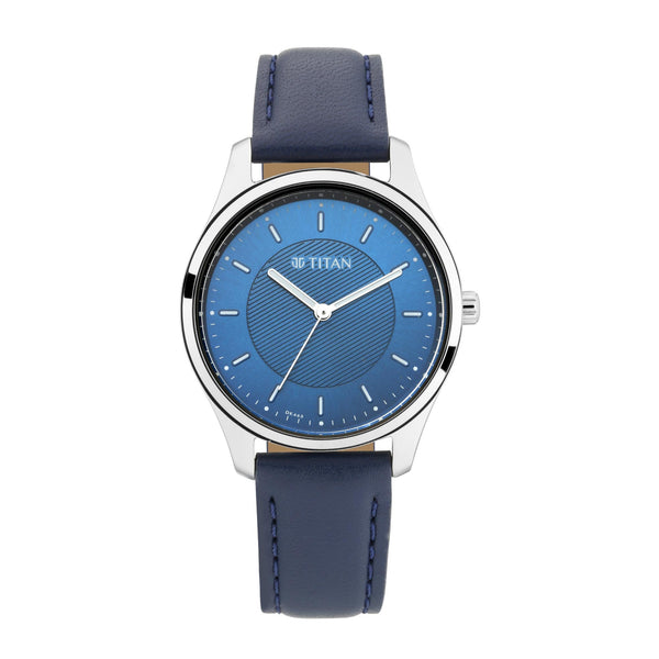 Titan Memento Blue Dial Analog Leather Strap watch for Men