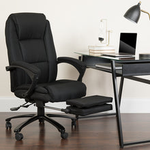 Load image into Gallery viewer, High Back Black Fabric Executive Reclining Ergonomic Swivel Office Chair with Comfort Coil Seat Springs and Arms freeshipping - Barnhill Desk