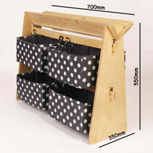 Load image into Gallery viewer, Grey Polka Toy Organizer with Book Shelf

