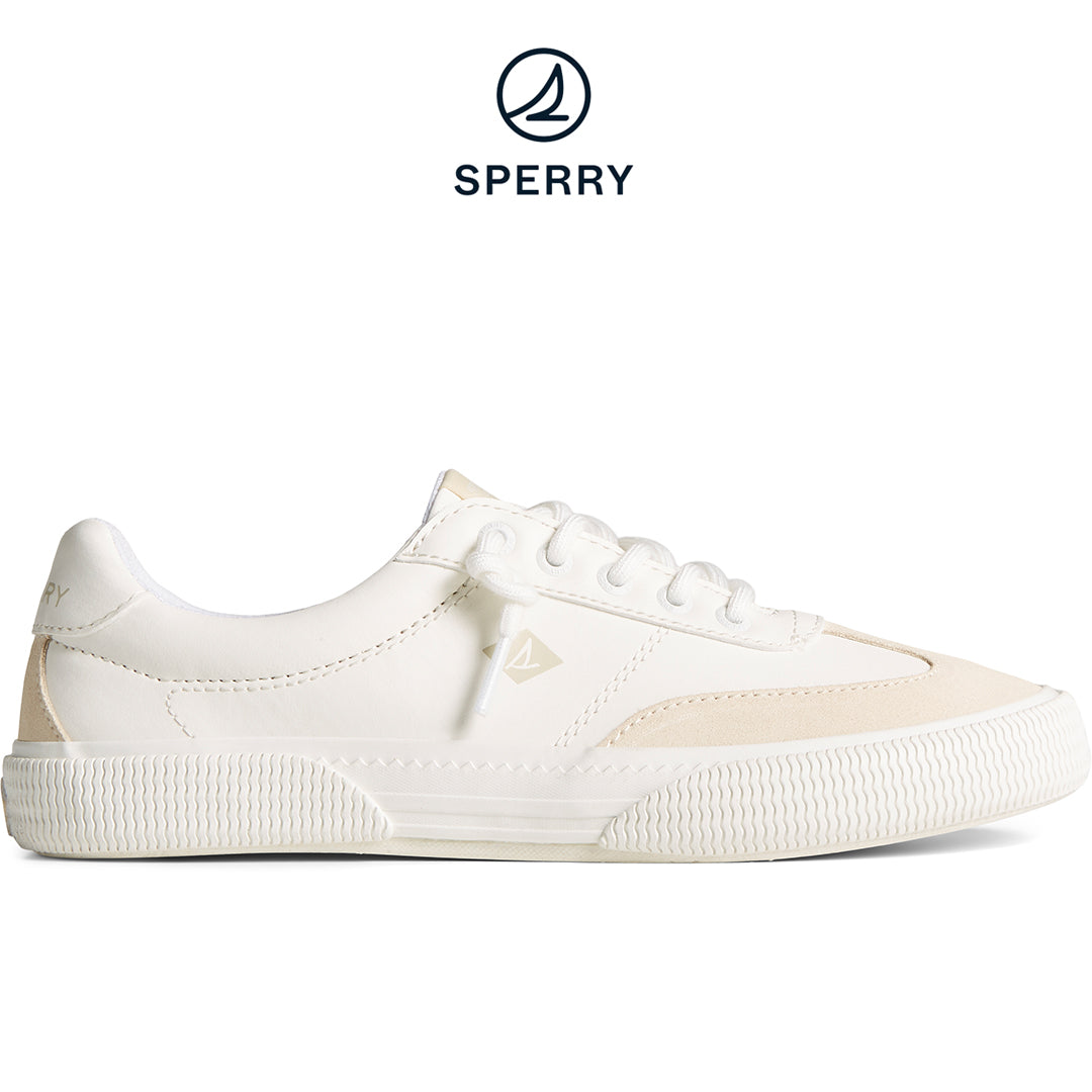 Women's Pier Wave Leather Sneaker White (STS85749)