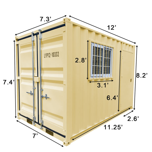 12' Small Cubic Shipping Container#style_standard door
