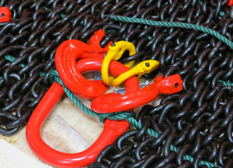 Greatbear Double Leg Lifting Chain Sling w/ Sling Hooks 5/16'' 7ft
