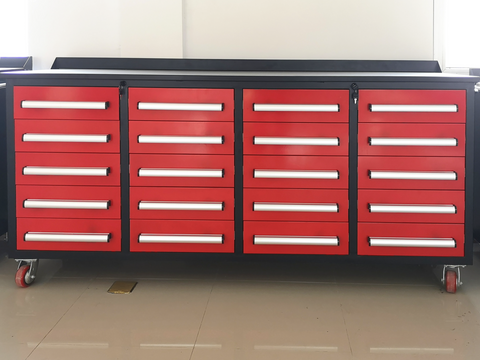 Steelman 7' Garage Storage Cabinets with Workbench (20 Drawers)