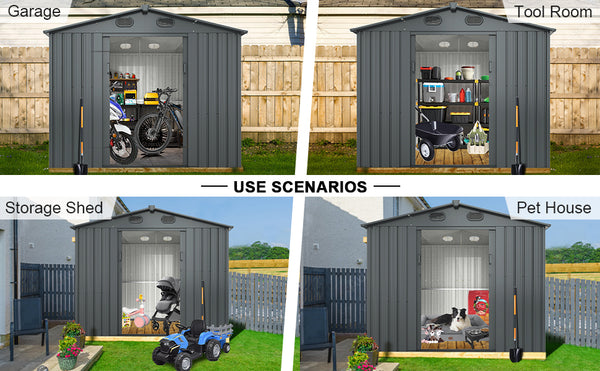 CHERY INDUSTRIAL Metal Storage Shed 10'x20' Features
