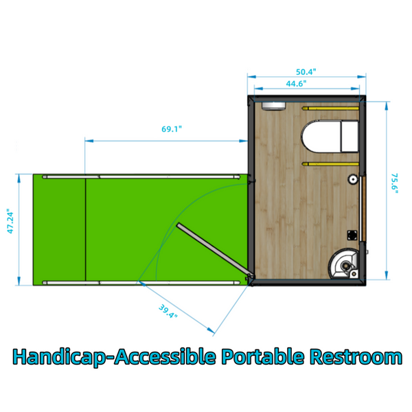 Bastone Handicap-Accessible Portable Restroom for Disabled