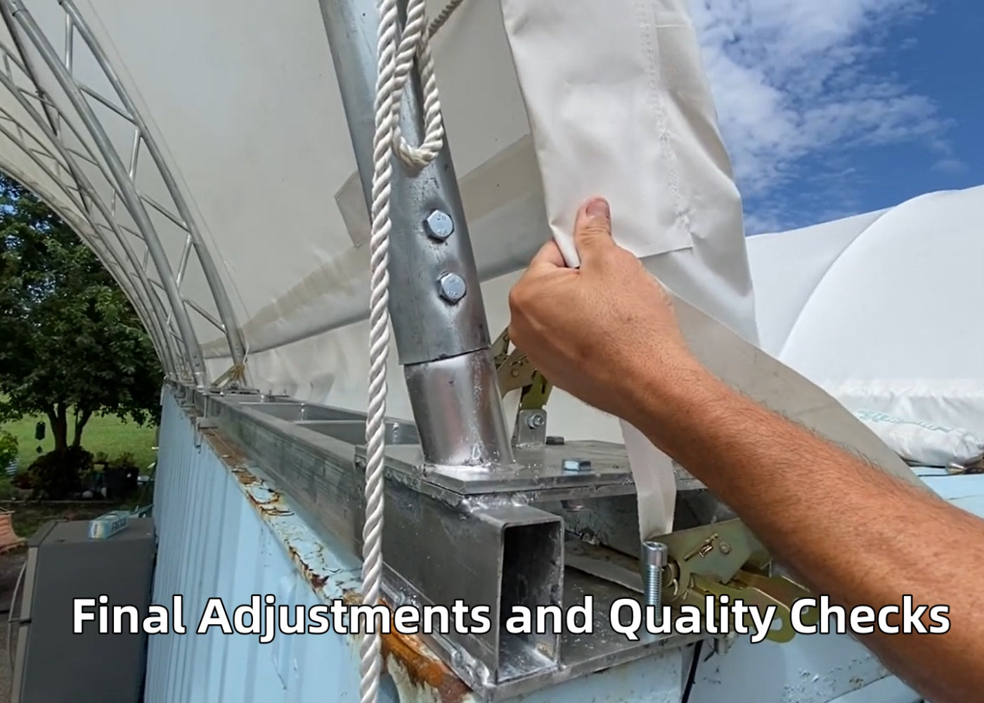 How to Install the Shipping Container Canopy Shelter?