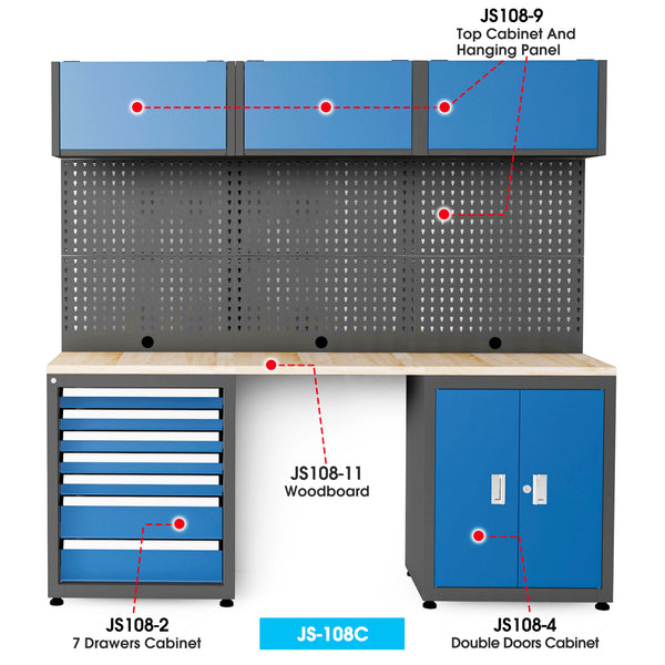 Ready-to-assemble Steel Garage Storage System  108C Detail Parts