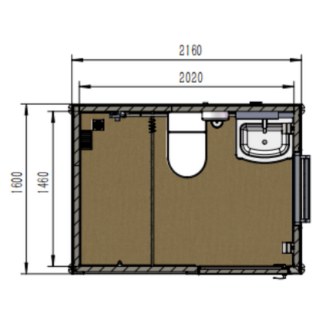 Bastone Portable Toilet with Shower Curtain Style