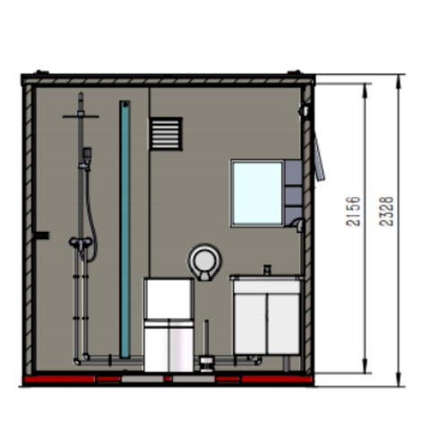 Bastone Portable Toilet with Shower Curtain Style