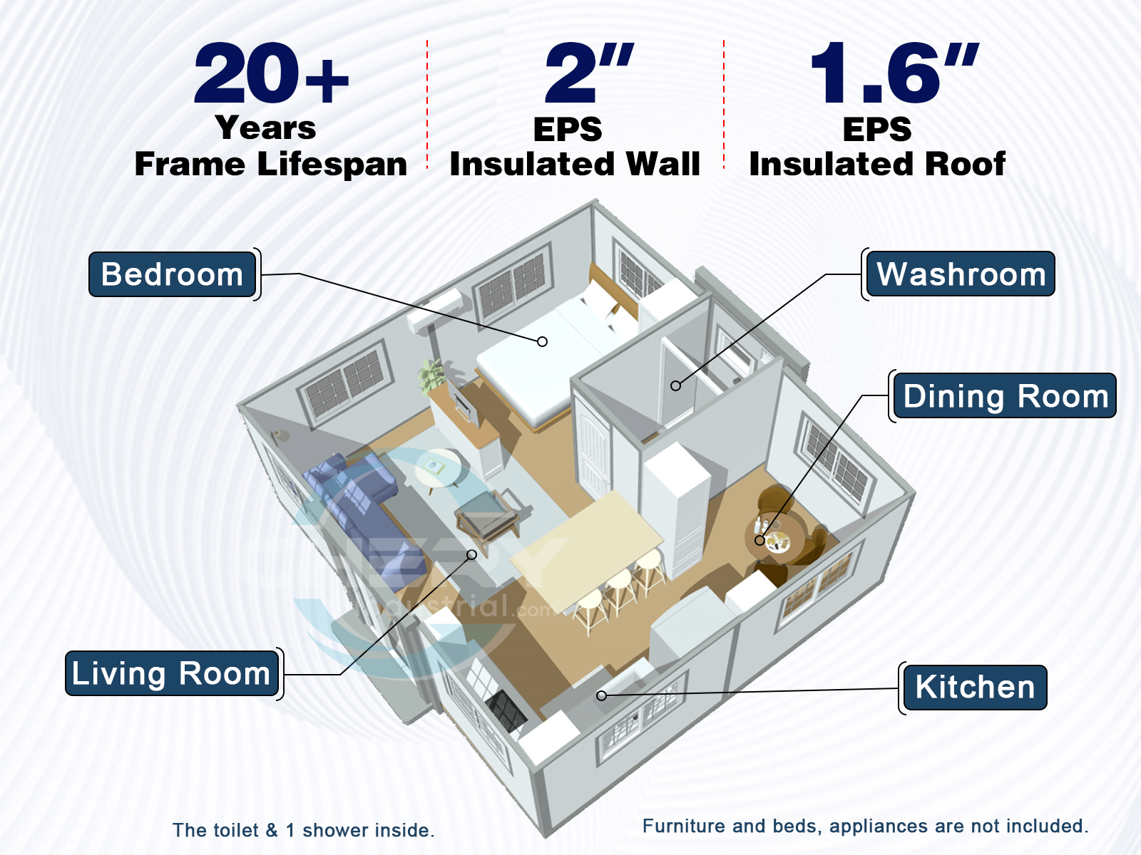 Expandable Prefab Home 19ft x 20ft Overview