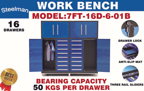 Steelman 7' Garage Storage Cabinets (16 Drawers)