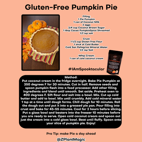 gluten free pumpkin pie infused with 14 medicinal mushrooms