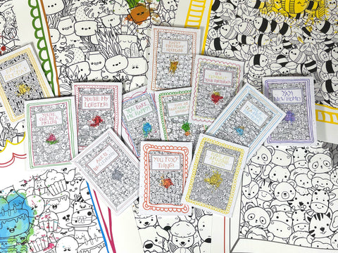 image vegan friendly ink cards that you can colour in.