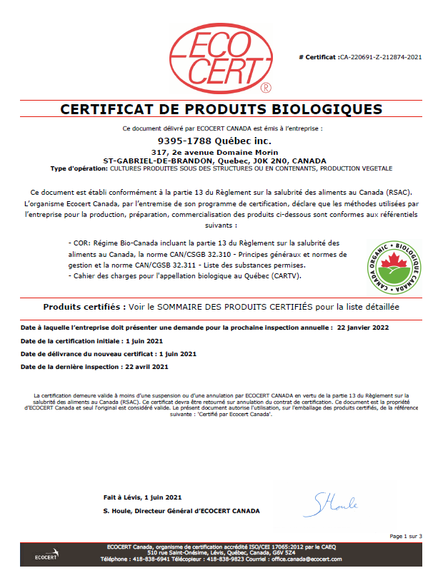 biologique Ecocert