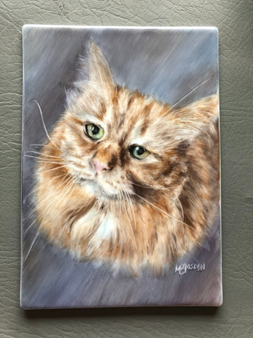 cat portrait on tile