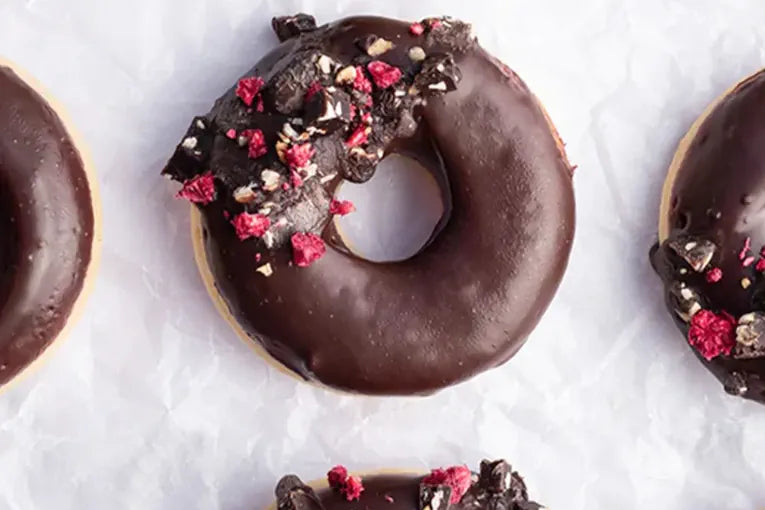 No Sugar Company's dark chocolate fudge doughnuts 
