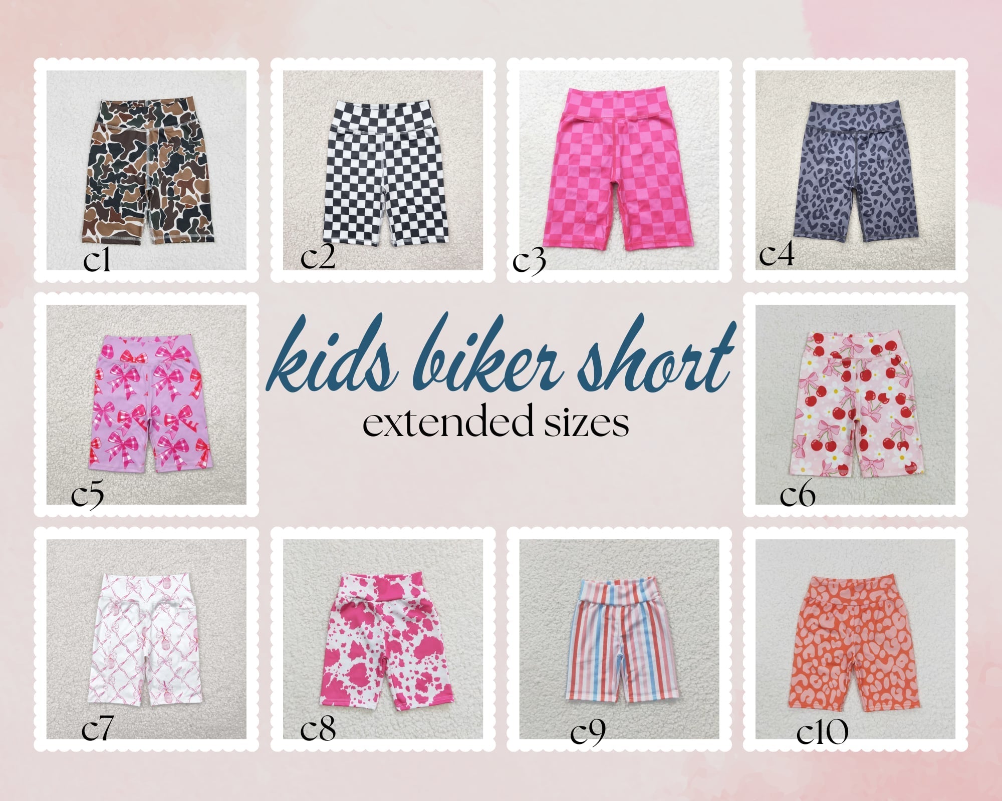 PREORDER: Kids Biker Shorts- Extended Sizes ( Sizes 3/6m to 4t) 6.30.25 OSYM