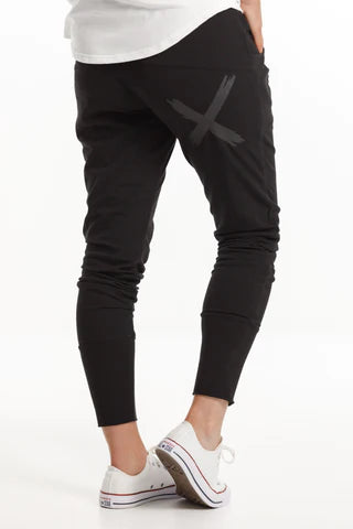 Home-Lee Apartment Pants Winter Weight Full Length | Black With Matte Black X | Auckland Stockist NZ