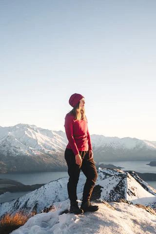 Merino Clothing NZ Thermals and Base Layer Clothing NZ Skiing Tramping Hiking Raspberry