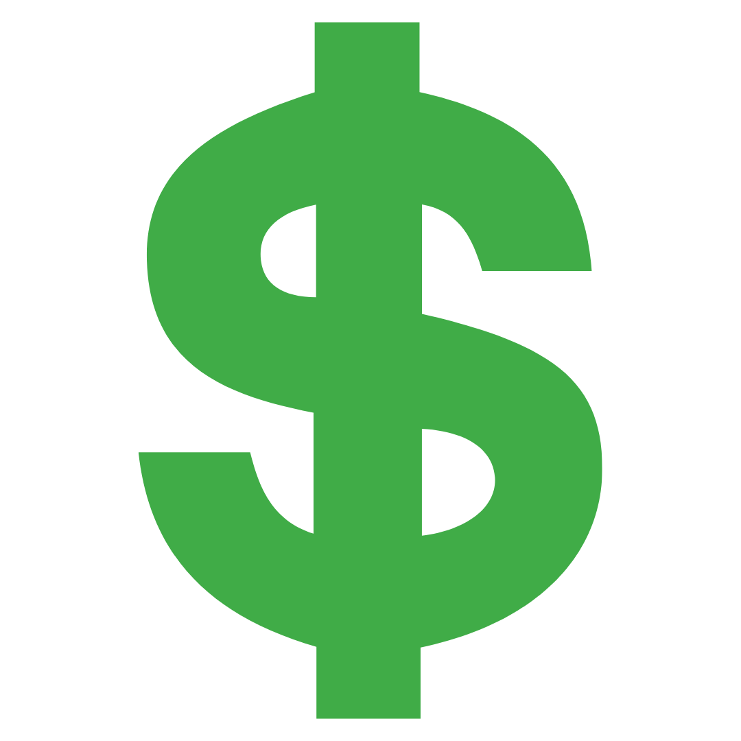 A green dollar sign icon. 