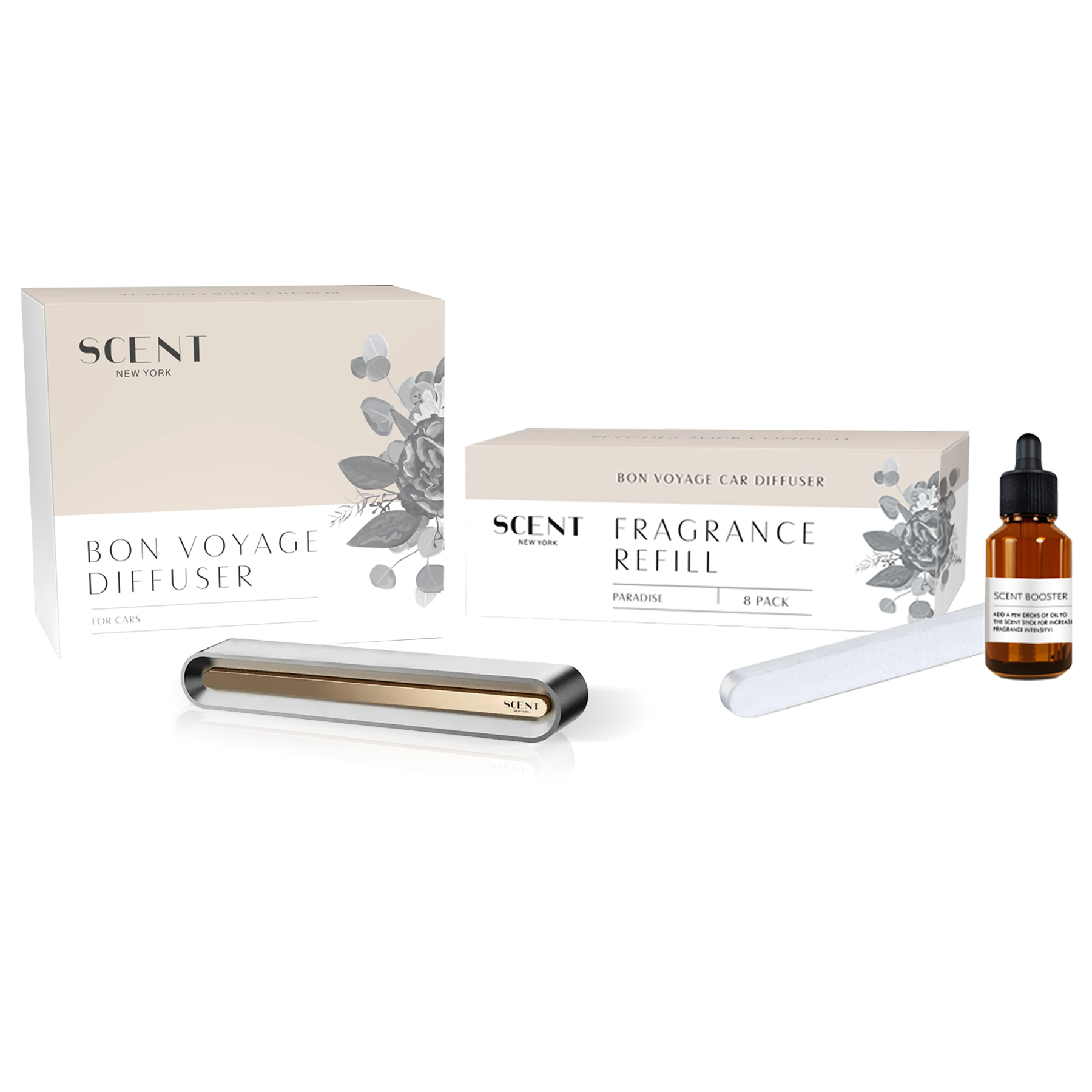 Bon Voyage Car Diffuser + Refills Bundle