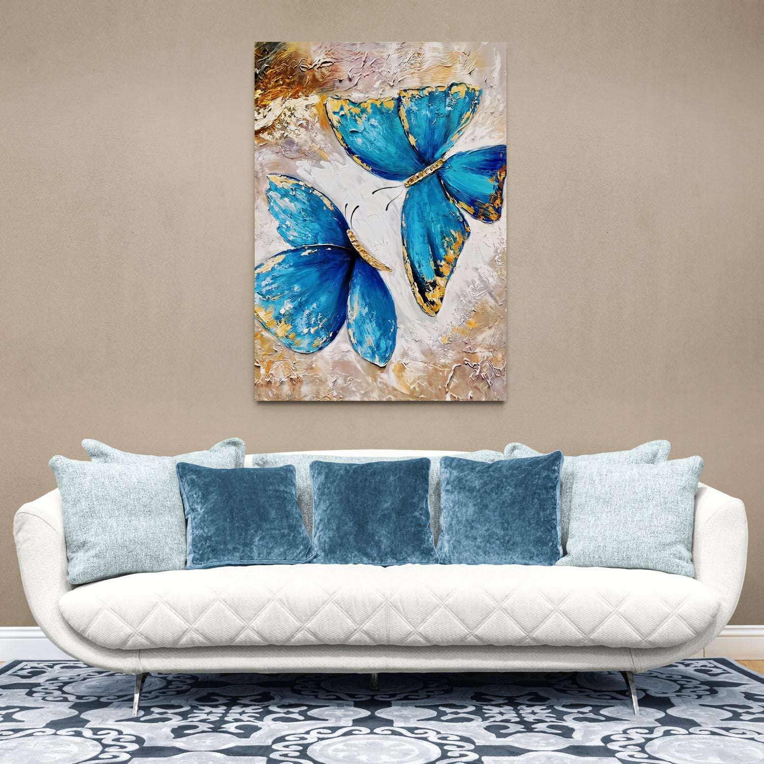 Ashlamari Gold Butterflies on Canvas by Tamiris6 Graphic Art August Grove Size: 30 H x 30 W x 1.25 D