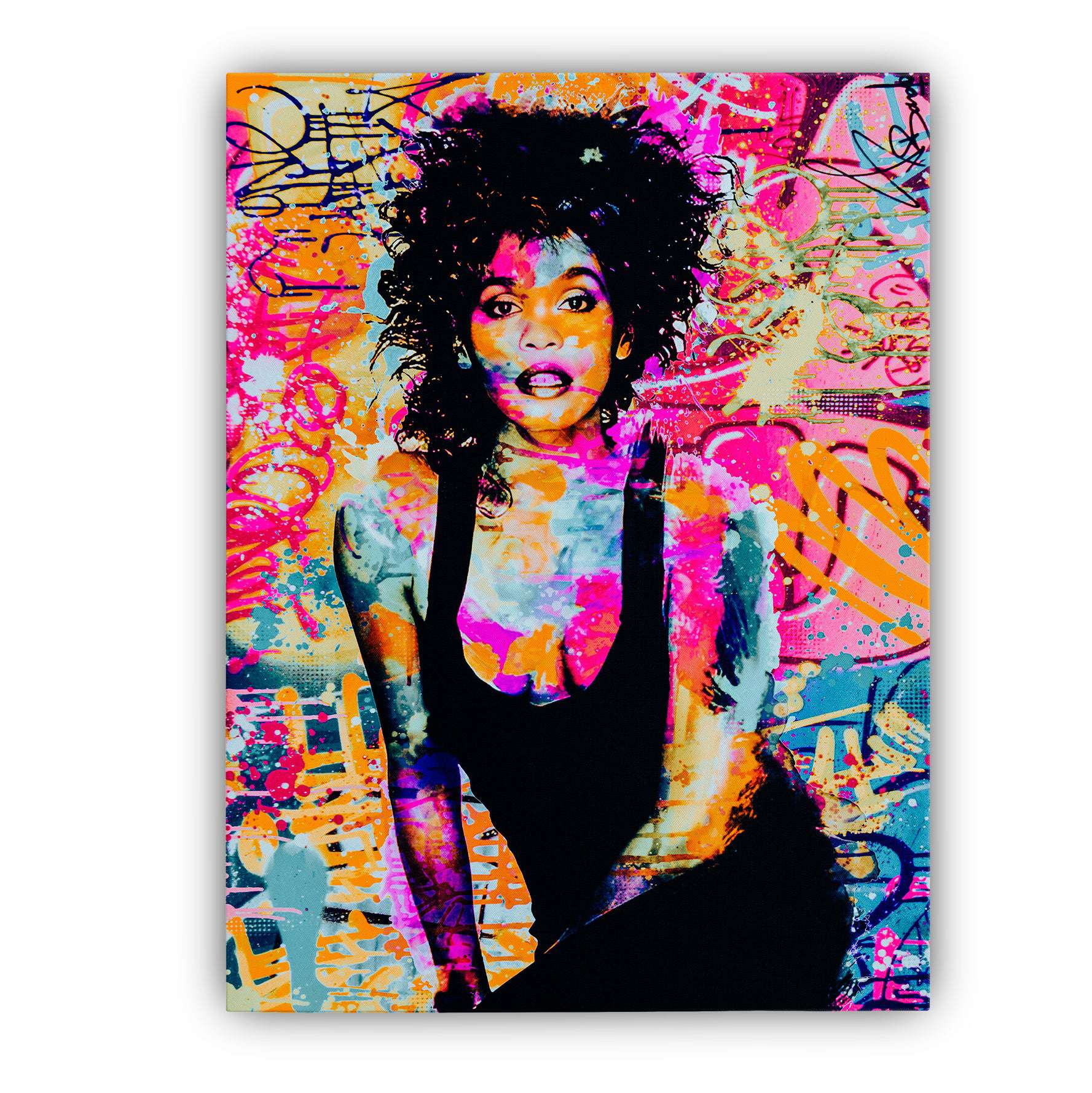 Whitney Houston colorful watercolor portrait Tote Bag by Mihaela