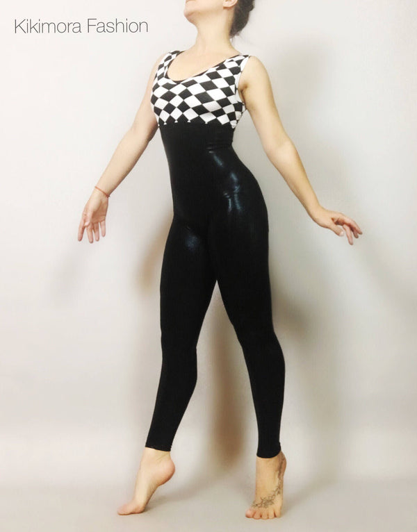 Circus theme fashion // High waisted Catsuit. bodysuit costume // woma –  Kikimora Fashion Store