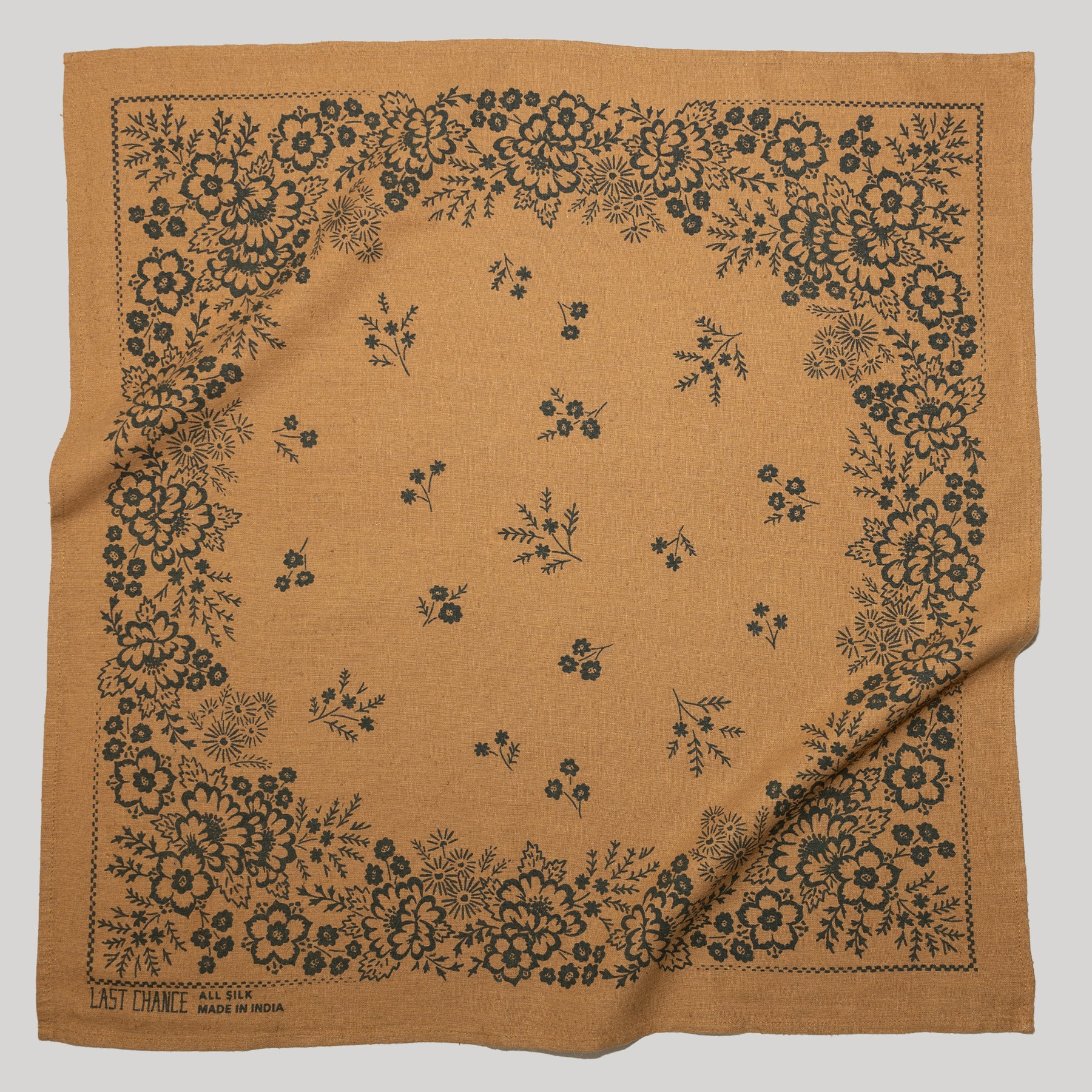 Natural Dye Silk Bandana | Ochre