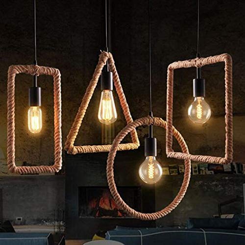 hanging rope light bulbs