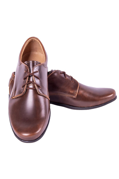 B15 Brown Leather Boys Formal Shoes (sizes 30-40) – Leanaí Athlone