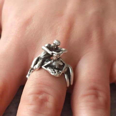 Roman Art Ancient Greek Woman Ring • Greek Mythology Silver Ring