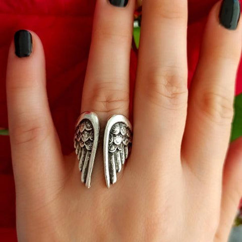 Silver Renaissance Angel Wings Ring