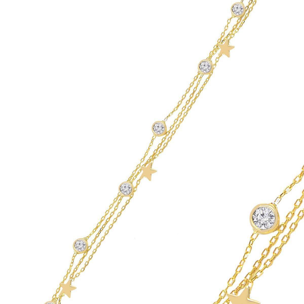 Star Solitaire Silver Bracelet • Solitaire Gold Bracelet - Trending Silver Gifts