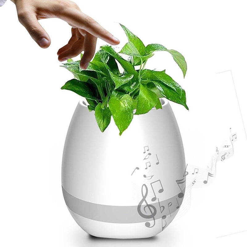 Wireless Bluetooth Speaker With Flowerpot, Finger Touch And Multi-color LED Night Light