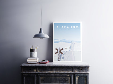 Älska snö posters skidor