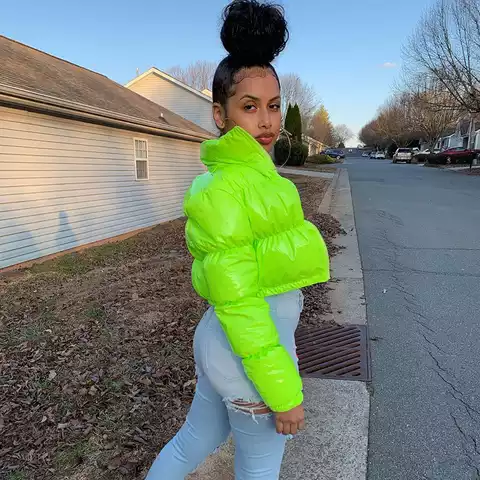 neon bubble coat