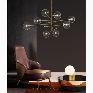 Isera | Art Deco Styled Glass Ball Shaped Led Chandelier for Living Room - Mirodemi