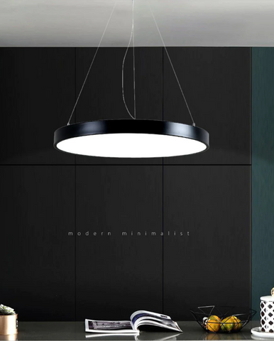Mirodemi | Round Pendant Lamp | Ultra Thin Lamp | Black and White Lamp | for Dining Room