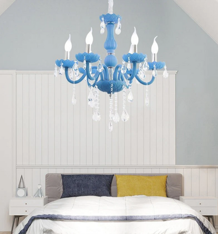 Mirodemi | Crystal Multi-color Chandelier | Crystal Chandelier with Candles | for Kids Bedroom
