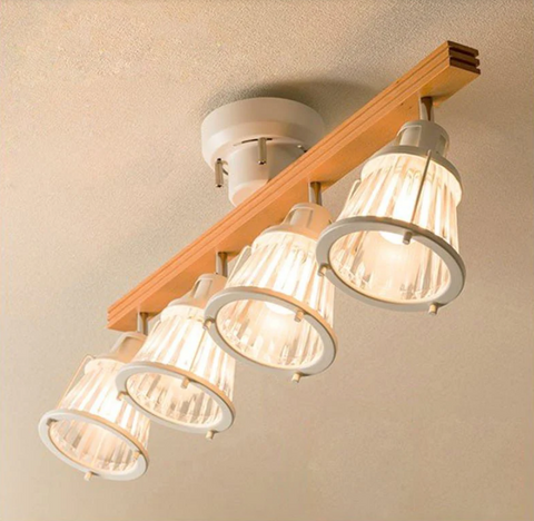 Mirodemi | Japanese Lamp | Track Multi-Headed LED | LED Ceiling Lamp | Wood Ceiling Lamp | for Restaurant