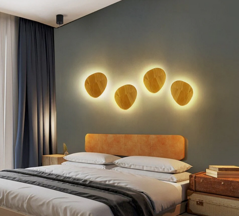 Mirodemi | Round LED Wall Sconce | Modern LED Wooden Wall Sconce | Oval LED Wall Sconce | Northern Europe Wooden Wall Sconce