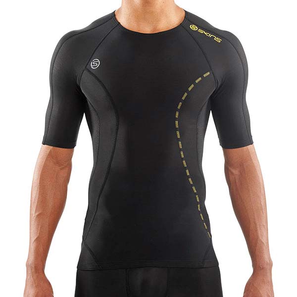 SKINS SERIES-3 MEN'S SHORT SLEEVE TOP 400 BLACK - SKINS Compression UK