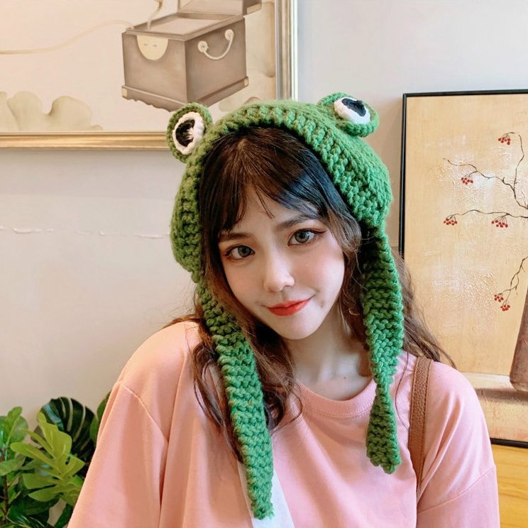 Frog Eyes Knitted Hat Hair Band – Kirakira World